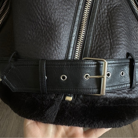 Zara Faux Leather and Fur Lined Jacket - Picture 6 of 9